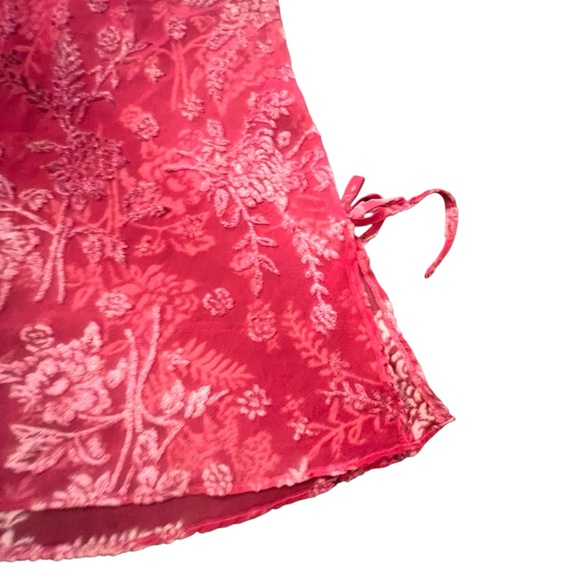 VTG Morgan Taylor Intimates Sleepwear Slip Dress Pink Velvet Burnout Sheer Small - Picture 2 of 14